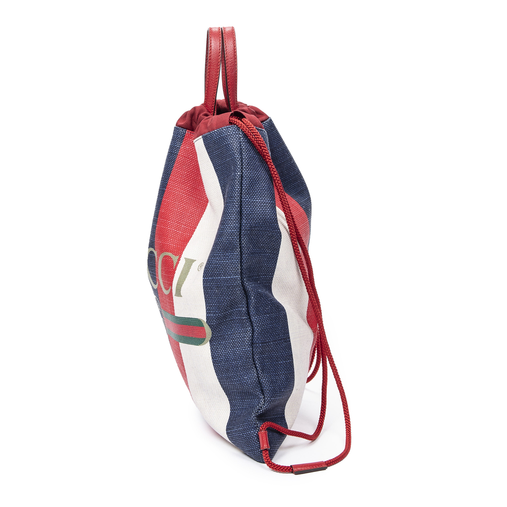 Gucci Striped Drawstring Backpack - Picture 3 of 9